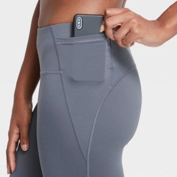 All In Motion Womens Gray High-Waisted Running Leggings - Picture 6 of 6